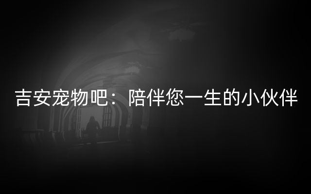 吉安宠物吧：陪伴您一生的小伙伴