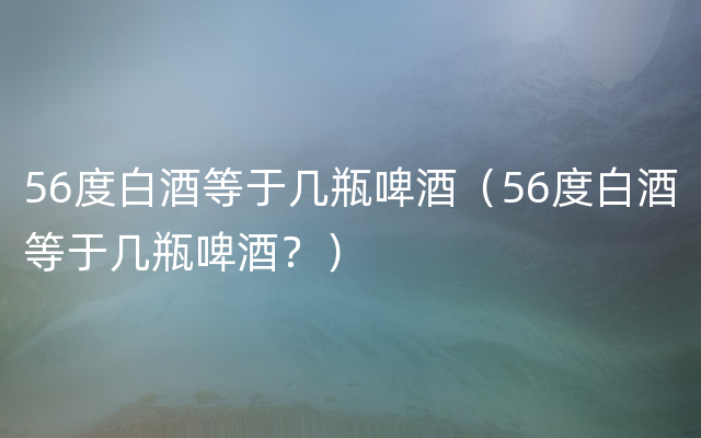 56度白酒等于几瓶啤酒（56度白酒等于几瓶啤酒？）