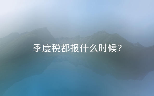 季度税都报什么时候？