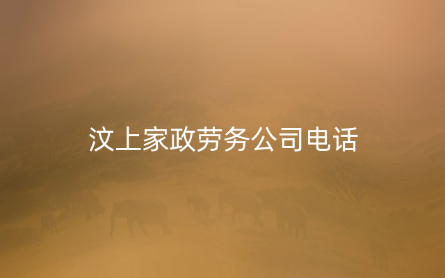 汶上家政劳务公司电话