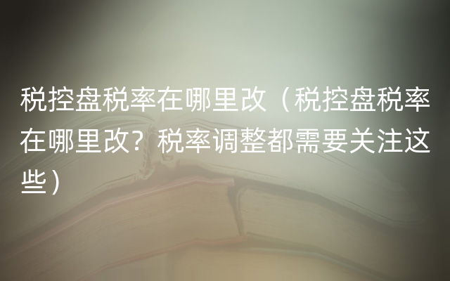 税控盘税率在哪里改（税控盘税率在哪里改？税率调整都需要关注这些）