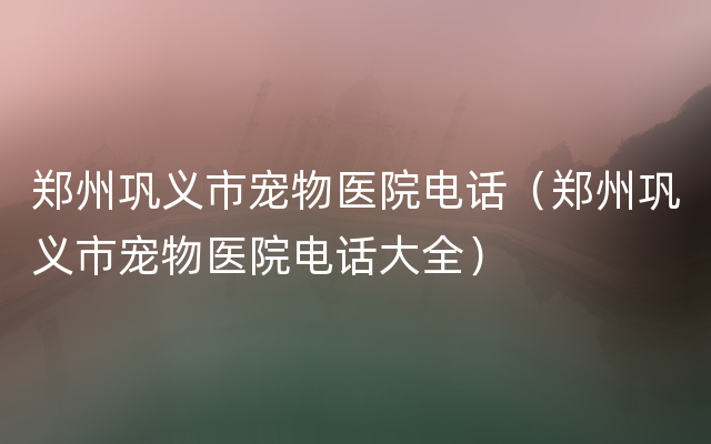 郑州巩义市宠物医院电话（郑州巩义市宠物医院电话大全）