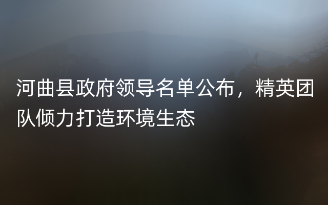 河曲县政府领导名单公布，精英团队倾力打造环境生态