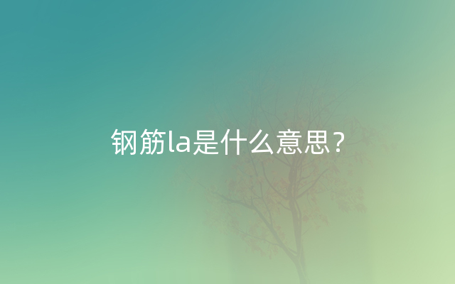 钢筋la是什么意思？