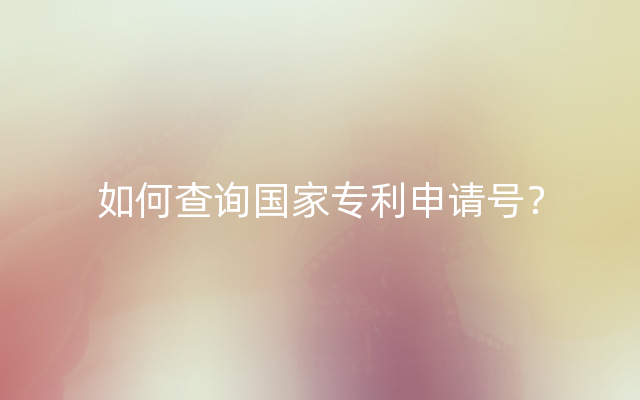 如何查询国家专利申请号？