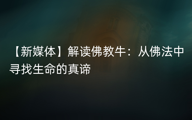 【新媒体】解读佛教牛：从佛法中寻找生命的真谛