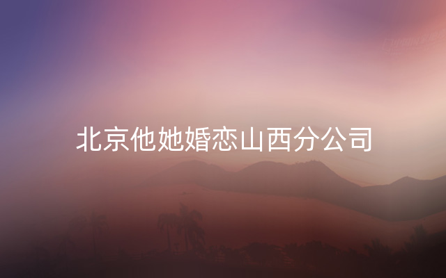 北京他她婚恋山西分公司