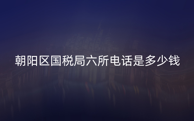 朝阳区国税局六所电话是多少钱