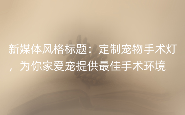 新媒体风格标题：定制宠物手术灯，为你家爱宠提供最佳手术环境