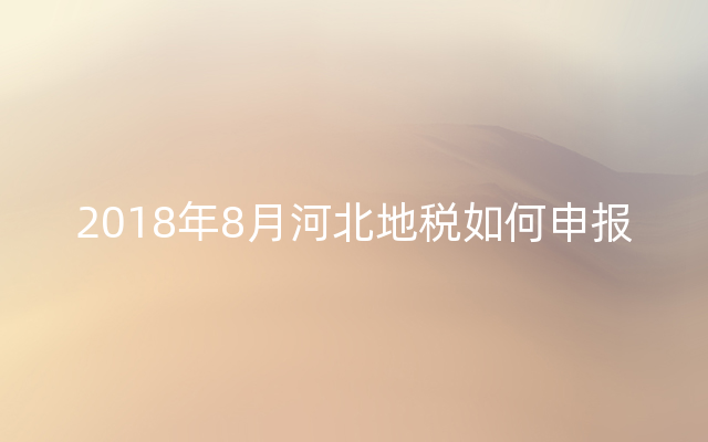 2018年8月河北地税如何申报