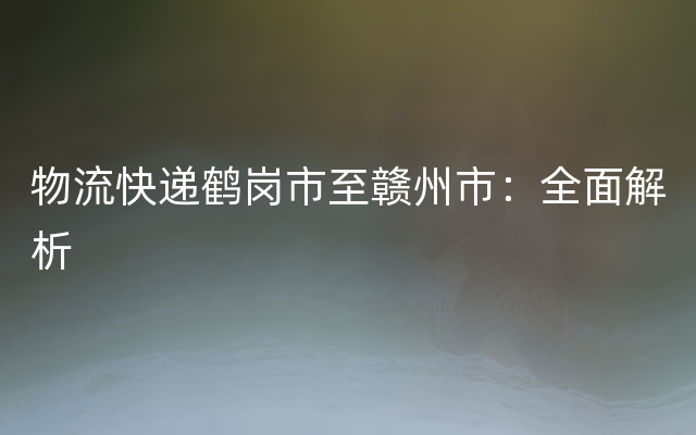 物流快递鹤岗市至赣州市：全面解析