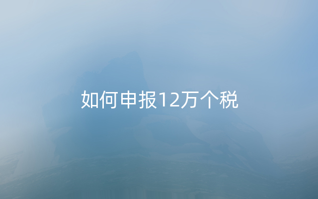 如何申报12万个税