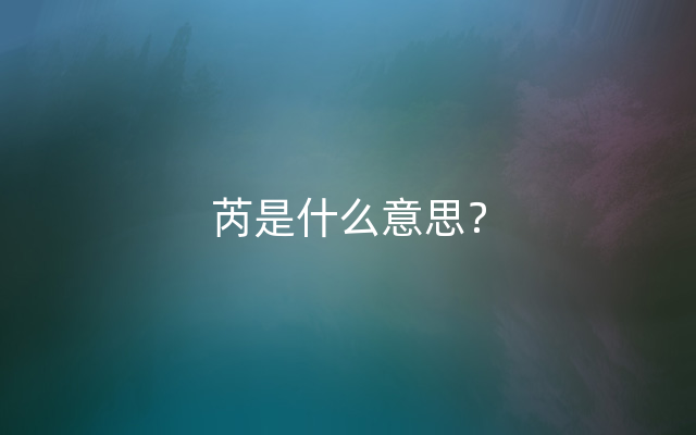 芮是什么意思？