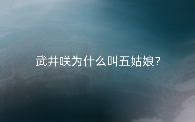 武井咲为什么叫五姑娘？