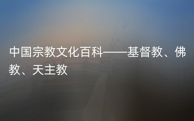 中国宗教文化百科——基督教、佛教、天主教