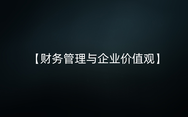 【财务管理与企业价值观】