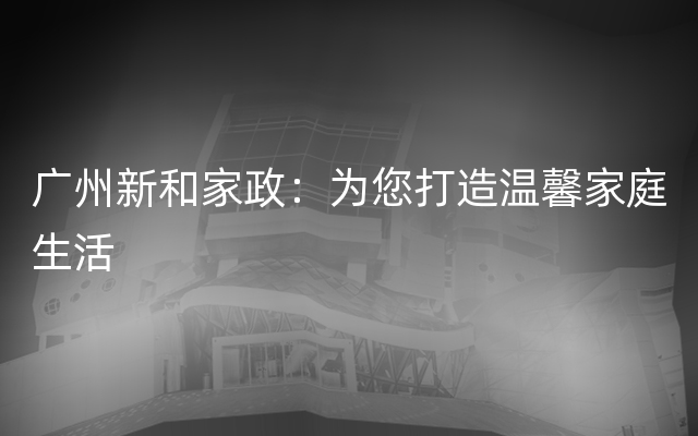 广州新和家政：为您打造温馨家庭生活