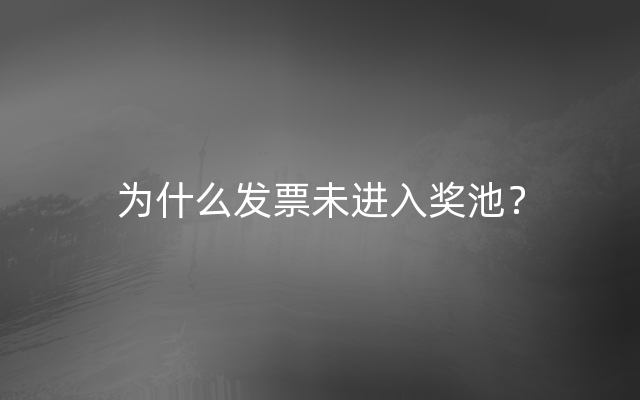 为什么发票未进入奖池？