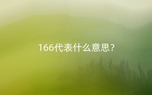 166代表什么意思？