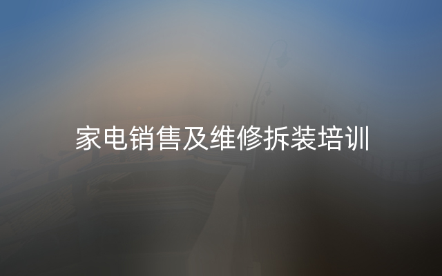 家电销售及维修拆装培训