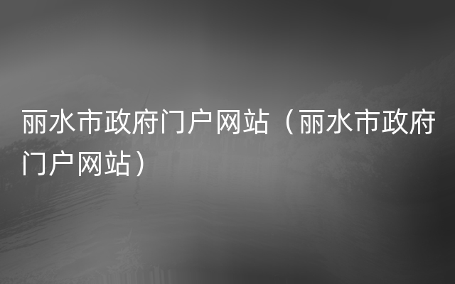 丽水市政府门户网站（丽水市政府门户网站）