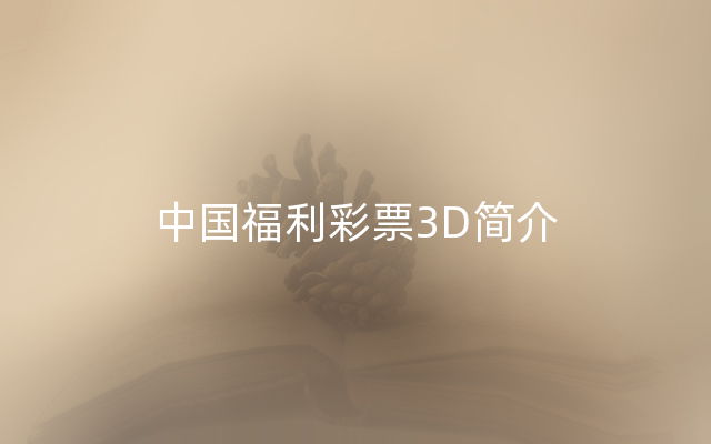 中国福利彩票3D简介