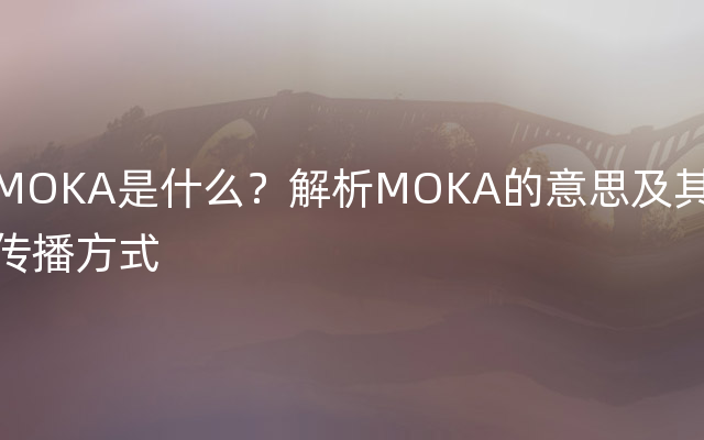 MOKA是什么？解析MOKA的意思及其传播方式