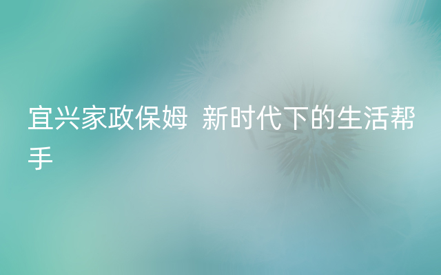 宜兴家政保姆  新时代下的生活帮手