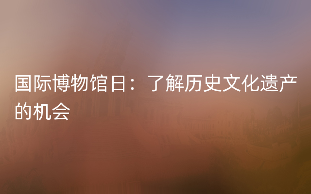 国际博物馆日：了解历史文化遗产的机会