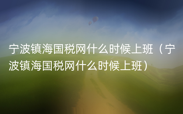 宁波镇海国税网什么时候上班（宁波镇海国税网什么时候上班）