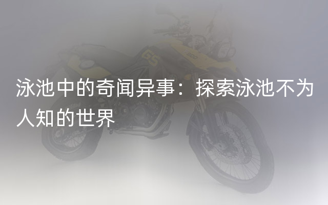 泳池中的奇闻异事：探索泳池不为人知的世界