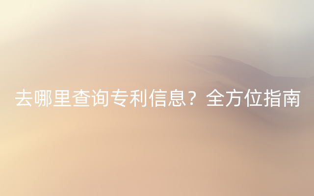 去哪里查询专利信息？全方位指南