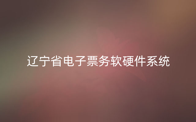 辽宁省电子票务软硬件系统