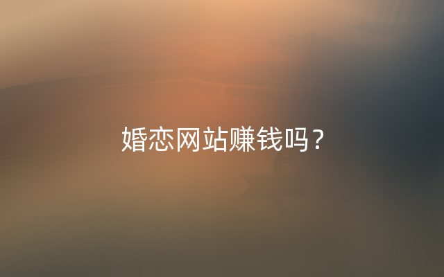 婚恋网站赚钱吗？