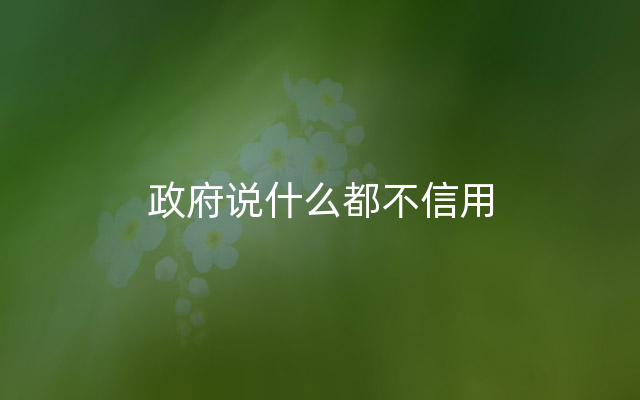 政府说什么都不信用