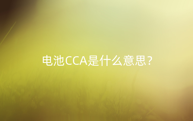 电池CCA是什么意思？