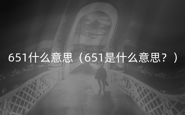 651什么意思（651是什么意思？）