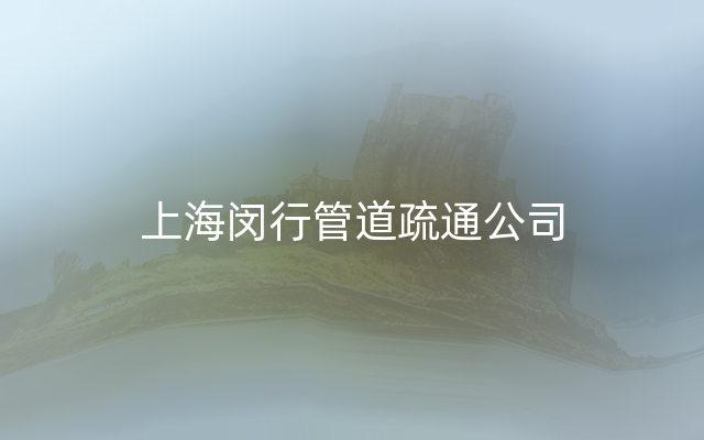 上海闵行管道疏通公司