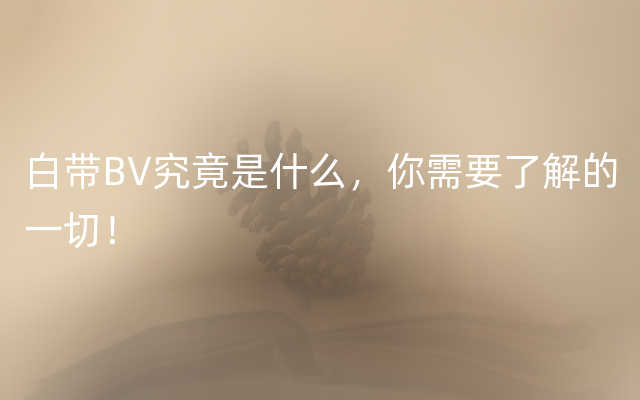 白带BV究竟是什么，你需要了解的一切！