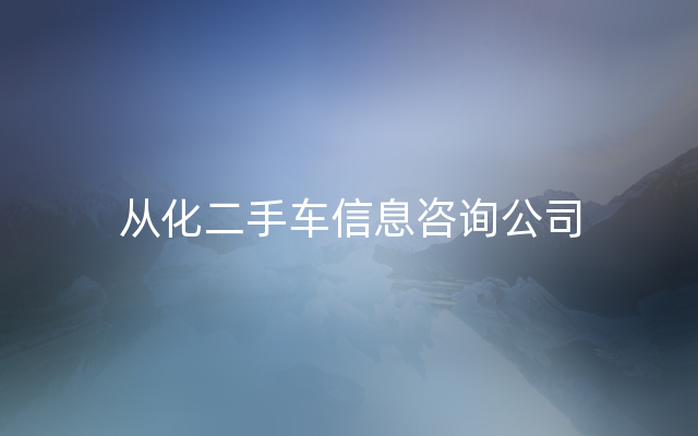 从化二手车信息咨询公司