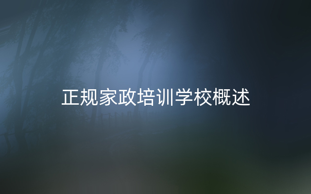 正规家政培训学校概述