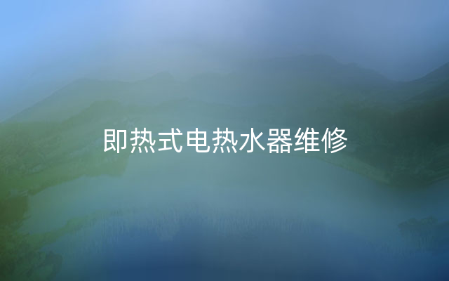 即热式电热水器维修