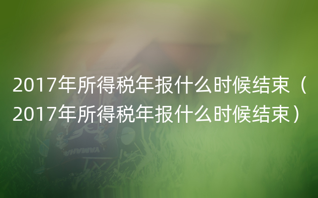 2017年所得税年报什么时候结束（2017年所得税年报什么时候结束）