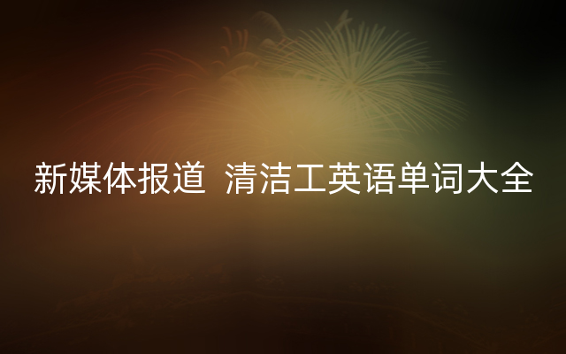 新媒体报道  清洁工英语单词大全