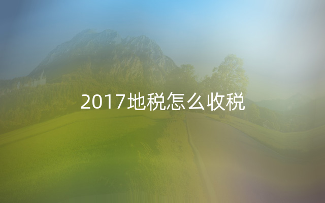 2017地税怎么收税