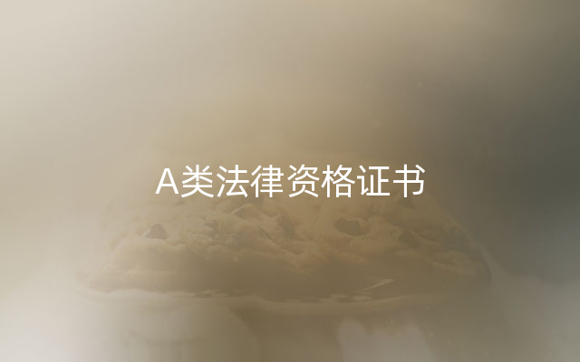 A类法律资格证书