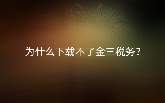 为什么下载不了金三税务？