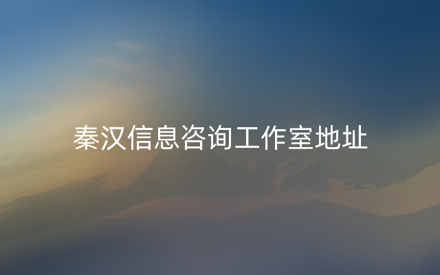 秦汉信息咨询工作室地址