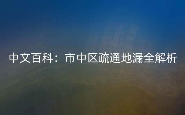 中文百科：市中区疏通地漏全解析