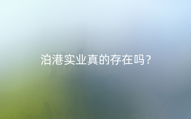 泊港实业真的存在吗？